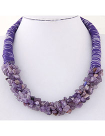 Bohemia Purple Irregular Shape Decorated Weave Design
