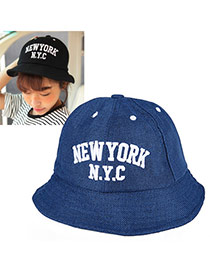 High-quality Navy Blue Letter New York Nyc Pattern Simple Design