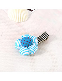 Fashion Blue Dot Pattern Decorated Flower Design