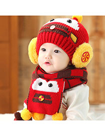 Lovely Red Ball Decorated Robot Pattern Design With Scarf
