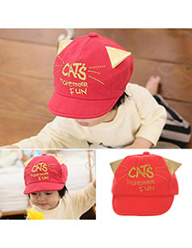 Cute Red Letter Embroideried Decorated Soft Brim Design