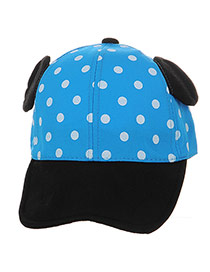 Cute Blue Dot&ears Decorated Color Matching Design