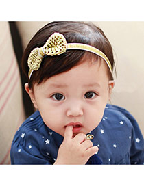 Cute Gold Color Bowknot Shape Decorated Simple Design