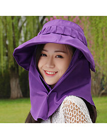 Trending Purple Wide Brim Folding Neck Cover Design