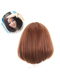 Fashion Light Brown Carve Rinka Haircut Curly Design High%2dtemp Fiber Wigs