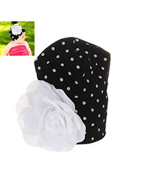 Fashion Black+white Big Flower Decorated Simple Design