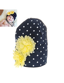 Fashion Black+yellow Two Flowers Decorated Simple Design