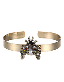 Personality Multicolor Insect Shape Decorated Opening Design Alloy Fashion Bangles