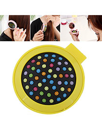 Fashion Yellow Color Matching Decorated Round Shape Folding Comb