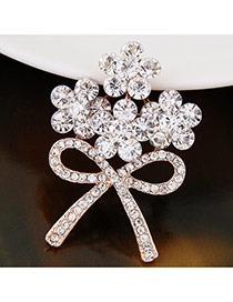 Sweet Rose Gold Bowknot Shape Decorated Simpe Brooch