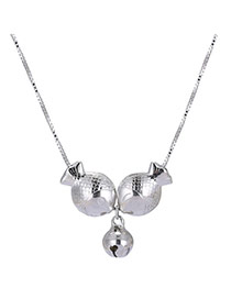 Lovely Silver Color Metal Fish Pendant Simple Long Chain Necklace