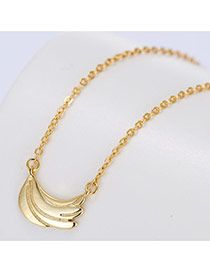 Fashion Gold Color Metal Banana Pendant Decorated Long Chian Necklace