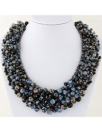 Trendy Multi-color Bead Decorated Hand-woven Multilayer Design Necklace