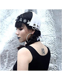 Fashion White Metal Ring Decorated Hollow Out Baseball Cap