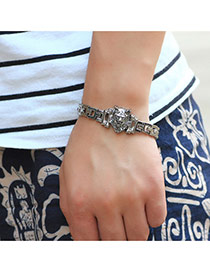 Fashion Silver Color Wolf Pattern Decorated Hollow Out Chain Bracelet