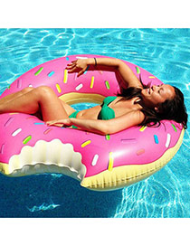 Lovely Pink Doughnut Pattern Decorated Simple Swim Ring