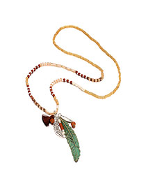 Bohemia Multi-color Feather Shape&tassel Pendant Decorated Bracelet
