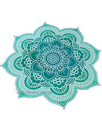 Fashion Blue Flower Pattern Decorated Regular Shape Yoga Mat&shawl