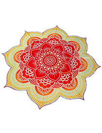 Fashion Red Flower Pattern Decorated Regular Shape Yoga Mat&shawl