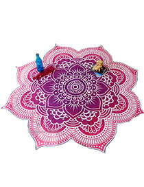 Fashion Purple Flower Pattern Decorated Regular Shape Yoga Mat&shawl