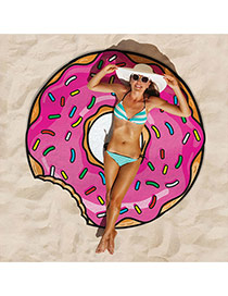 Fashion Pink Donuts Shape Pattern Decorated Cartton Yoga Mat&shawl