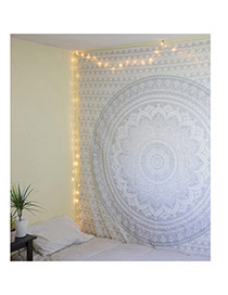 Fashion Light Gray Geometric Flowe Pattern Decorated Square Yoga Mat&shawl