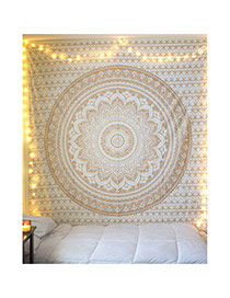 Fashion Khaki Regular Geometric Pattern Decorated Square Yoga Mat&shawl