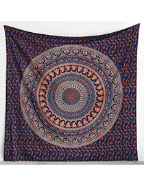 Fashion Coffee Geometric Flowe Pattern Decorated Square Yoga Mat&shawl