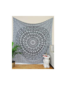 Fashion Gray Geometric Flowe Pattern Decorated Square Yoga Mat&shawl