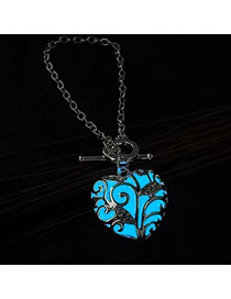 Fashion Blue Leaf Shape Decorated Heart Shape Design Bracelet