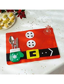 Lovely Red Glove Pattern Decorated Square Shape Simple Placemat