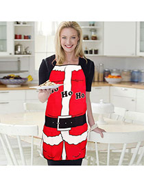 Lovely Red Letter Pattern Decorated Color Matching Simple Apron