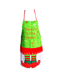 Lovely Red+white Snowflake&letter Pattern Decorated Color Matching Simple Apron