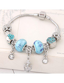 Fashion Blue Crown&beads Pendant Decorated Color Matching Simple Bracelet