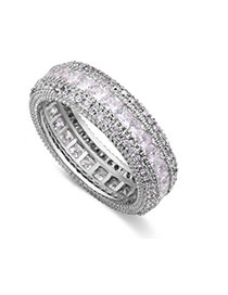 Fashion Silver Color Full Diamond Decorated Multi-layer Simple Ring