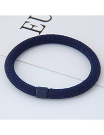 Fashion Navy Round Shape Decorated Pure Color Simple Hair Band