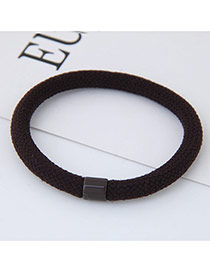 Fashion Coffee Round Shape Decorated Pure Color Simple Hair Band