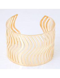 Bohemia Gold Color Pure Color Decorated Simple Hollow Out Design Bracelet
