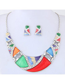 Trendy Multi-color Color Matching Decorated Irregular Shape Jewelry Sets
