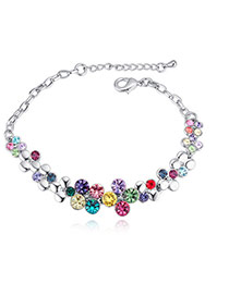 Fashion Multi-color Round Shape Decorated Color Matching Simple Bracelet