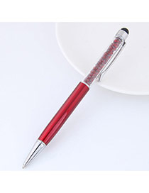 Personalized Red Diamond Decorated Color Matching Simple Memorial Pen