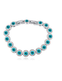 Fashion Blue Round Shape Diamond Decorated Pure Color Bracelet