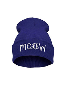 Cute Navy Letter Shape Decorated Pure Color Simple Hat