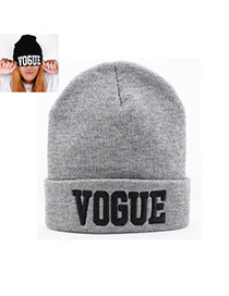 Fashion Gray Vogue Letter Decorated Pure Color Simple Hat
