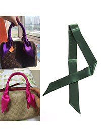 Fashion Army Green Pure Color Decorated Simple Bag Strip &scarf