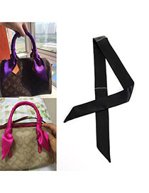 Fashion Black Pure Color Decorated Simple Bag Strip &scarf