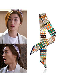 Fashion Royalblue Geometric Shape Pattern Decorated Simple Bag Strip&scarf