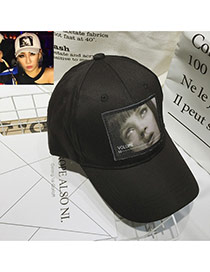 Fashion Black Human Face Pattern Decorated Simple Baseball Hat
