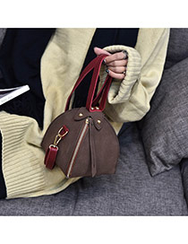 Personality Brown Pure Color Decorated Irregularity Shape Design Bag