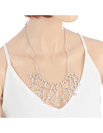 Elegant Silver Color Hollow Out Branch Shape Pendant Decorated Simple Necklace